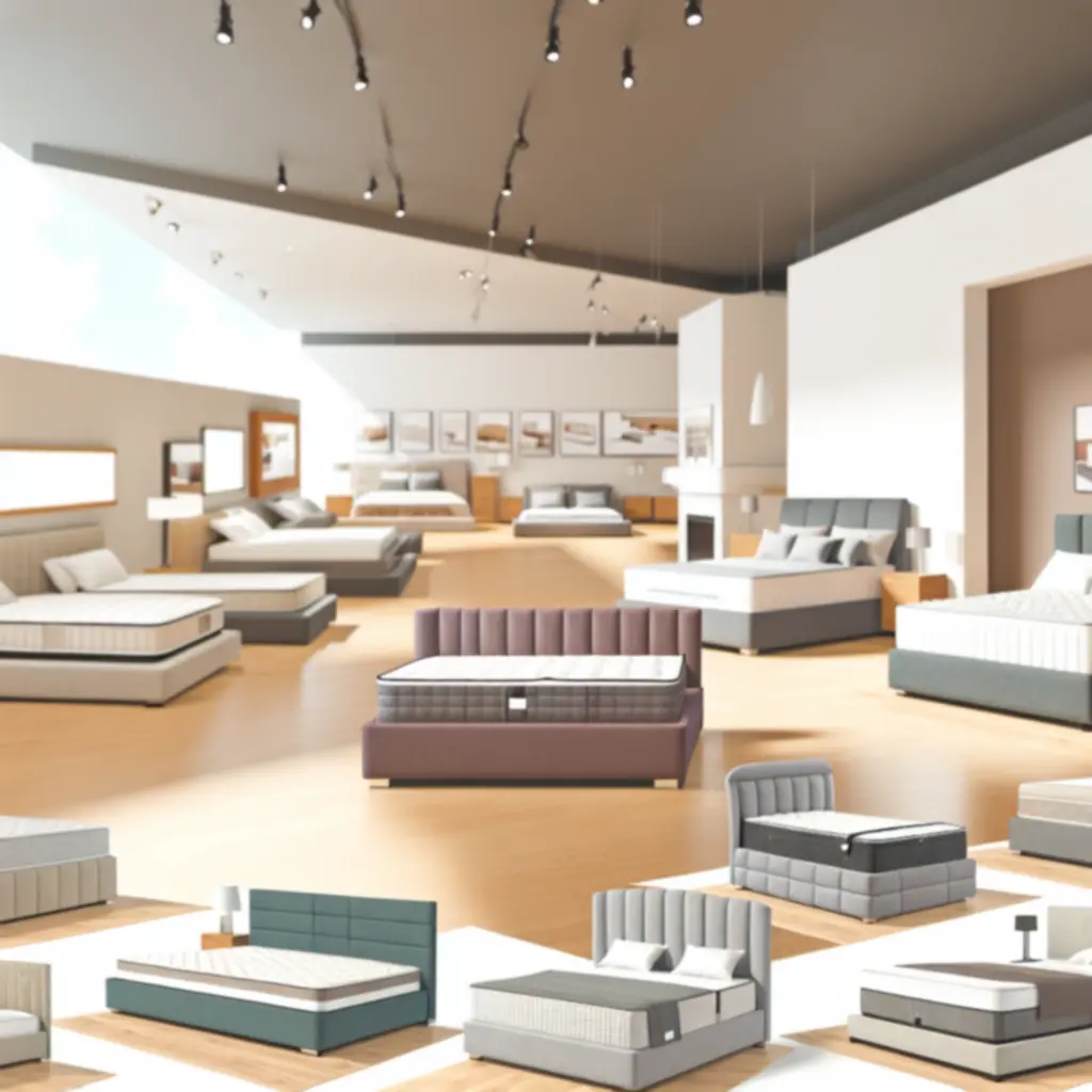 Overzicht van verschillende moderne bedden in een lichte Scandinavische setting.