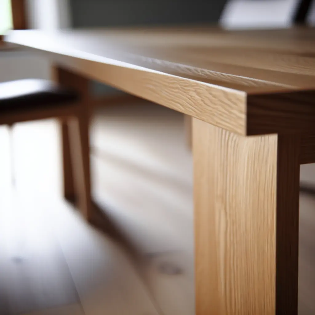 Eettafel in licht hout met Scandinavisch ontwerp