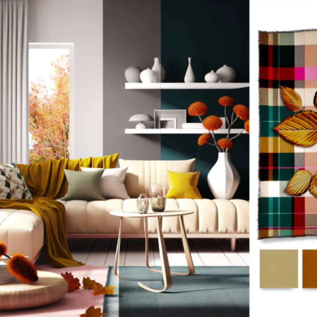 Seizoensgebonden woonaccessoires en meubels in een moderne woonkamer