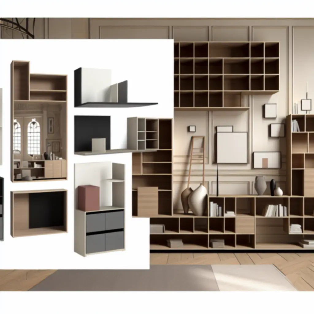 Strakke houten boekenkast met decoratieve accessoires